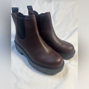 UGG Brown/stout  Leather Markstrum Women’s Pull-On Waterproof Boots 6.5